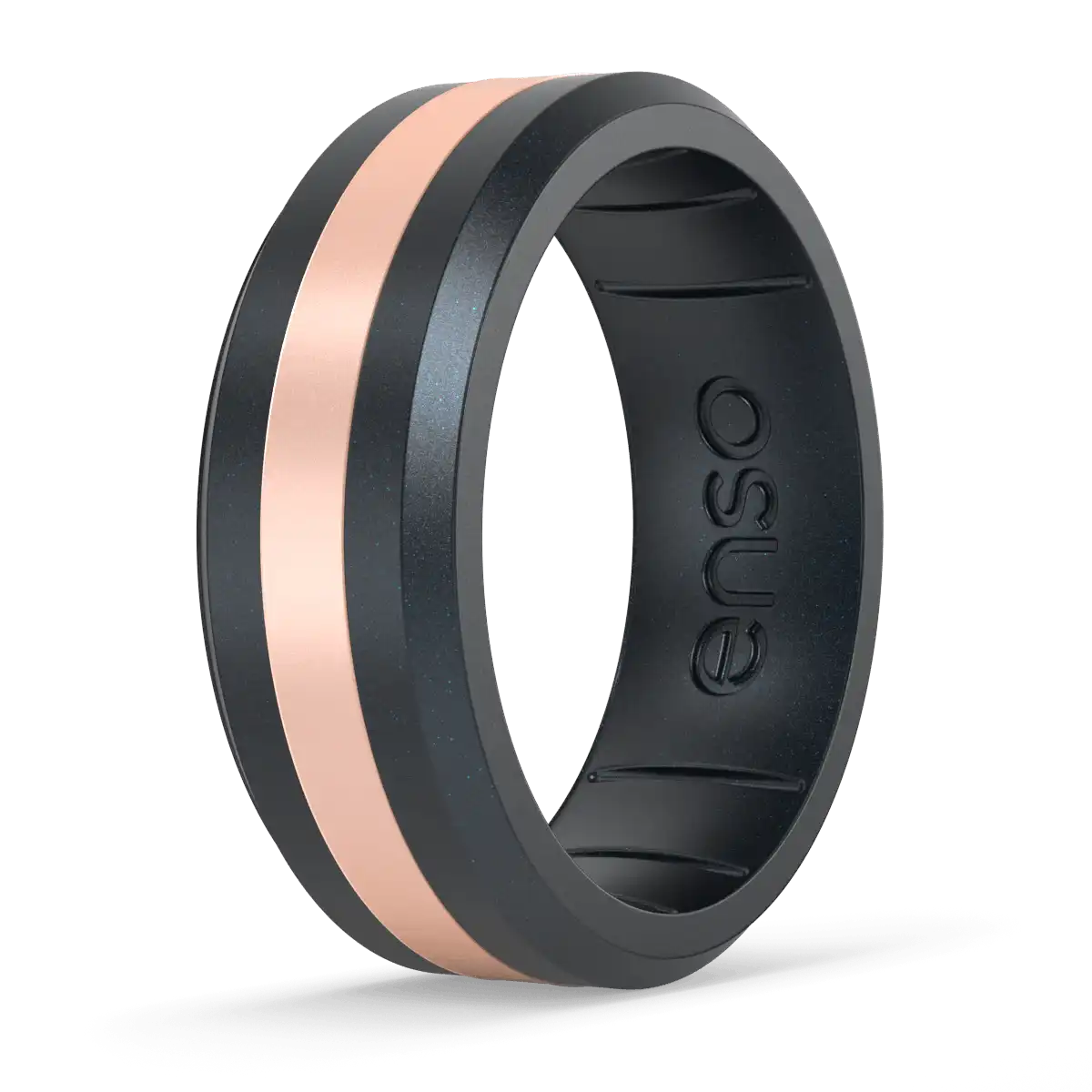 Axis Ring - Black Pearl & Rose Gold