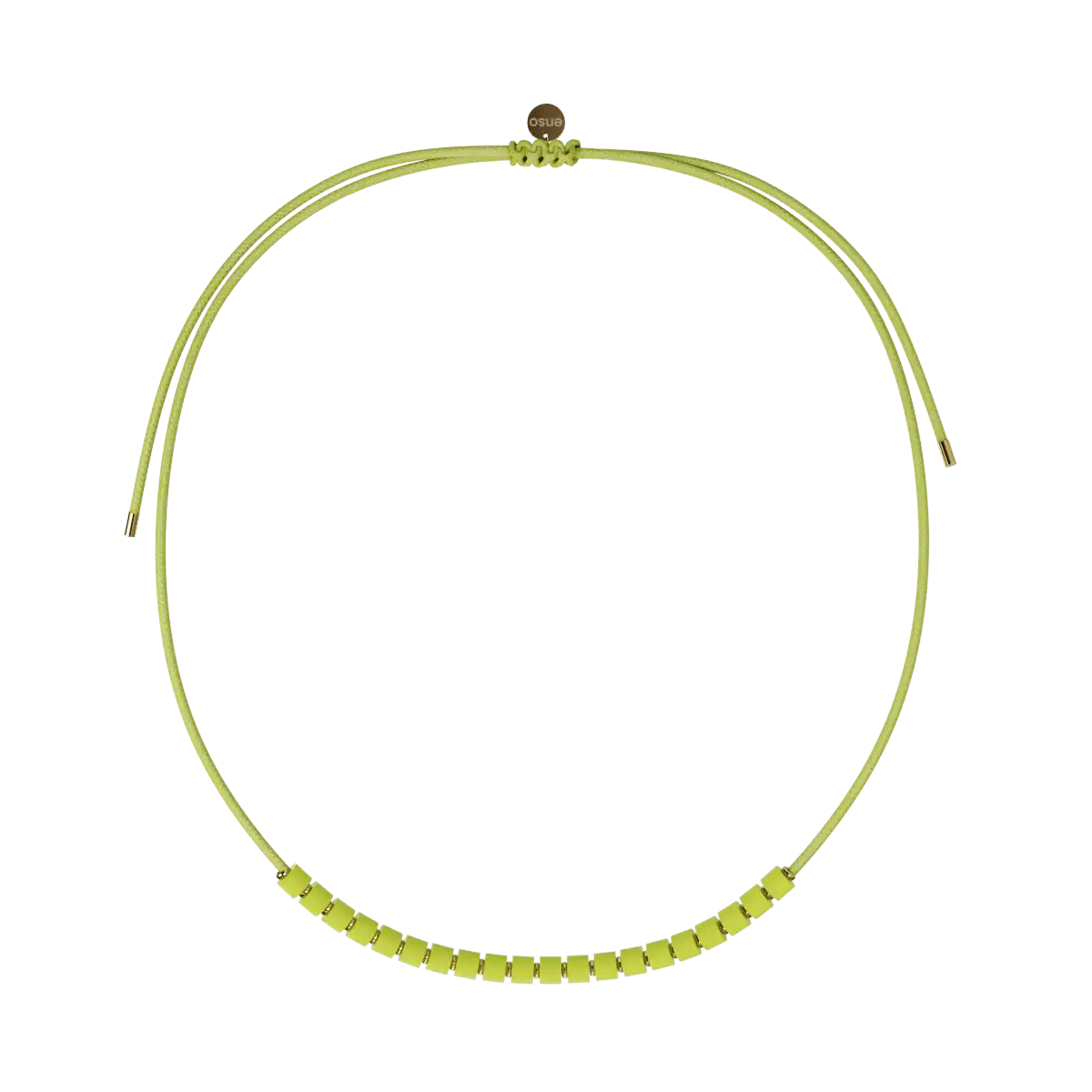 Heishi Cord Slider Necklace - Jade & Gold
