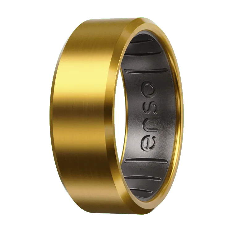 Bevel Metal Hybrid Ring - 18K Gold Plated Titanium