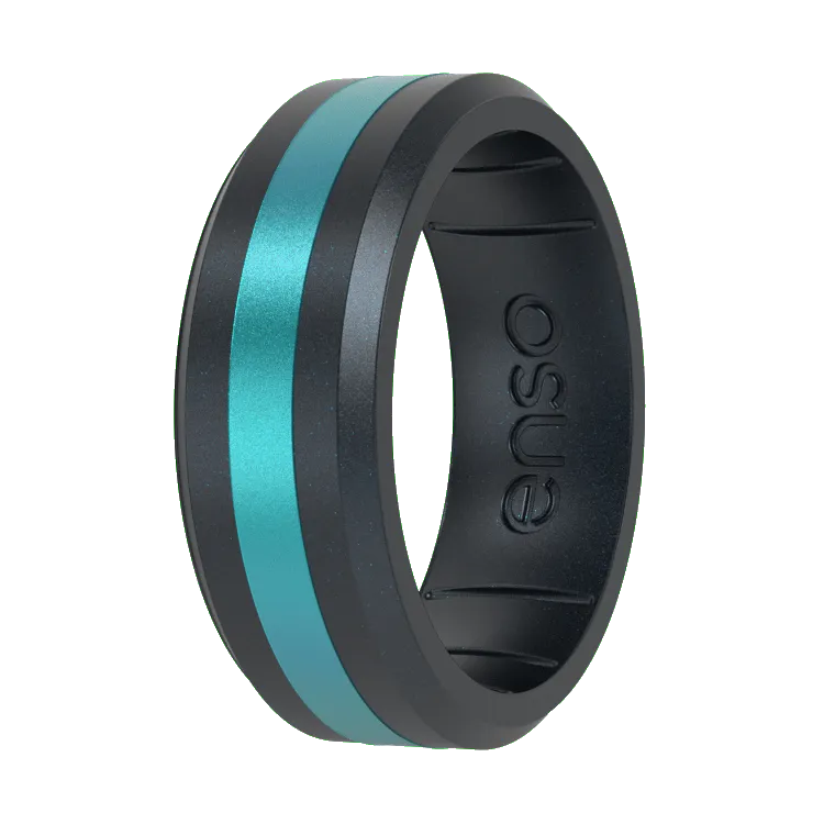 Axis Cancer Awareness Ring  - Black Pearl & Peacock Quartz