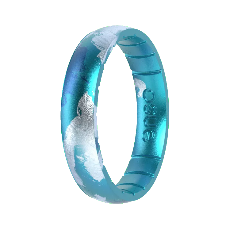 Thin Handcrafted Ring - Deep Sea