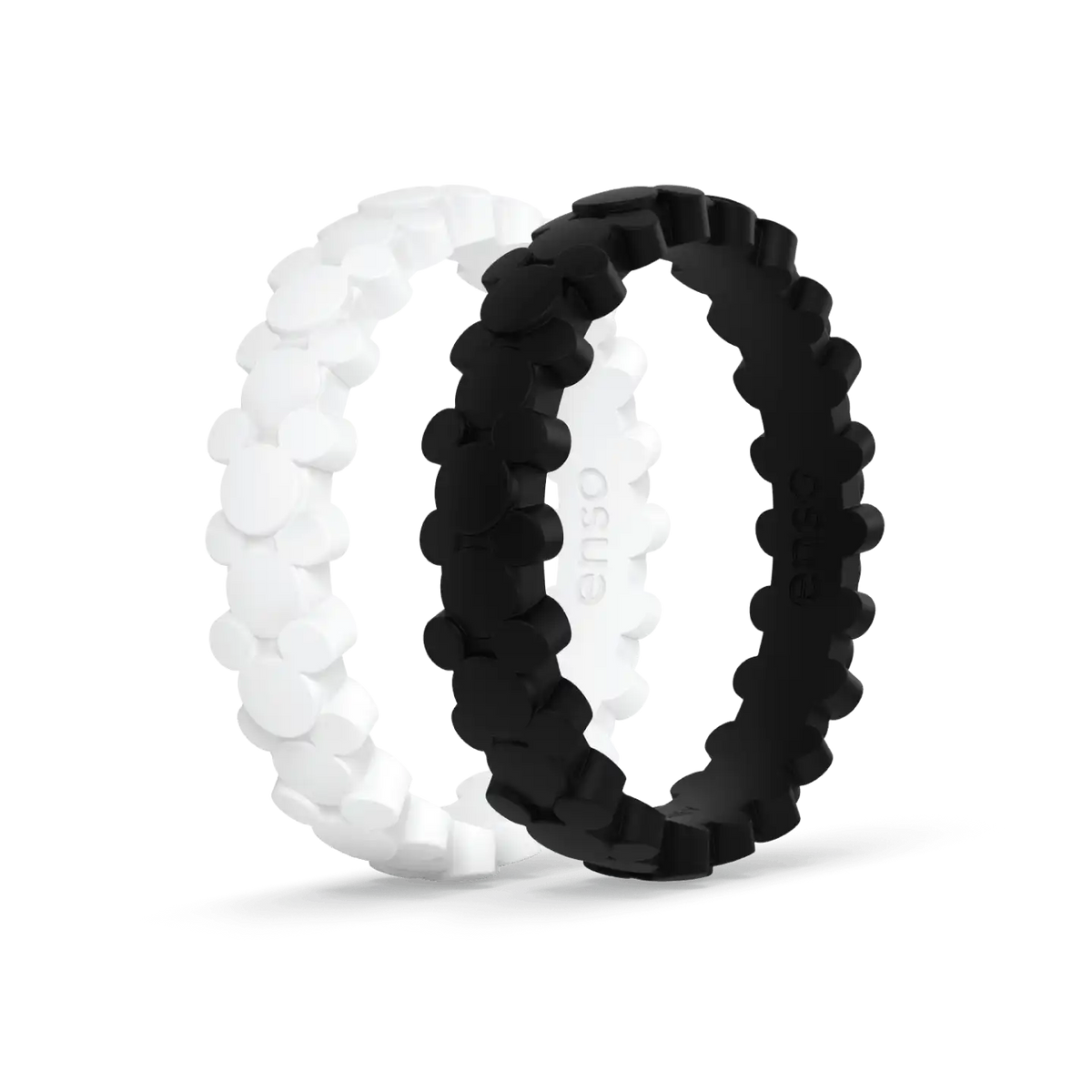 Mickey Mouse On Repeat Ring 2 Pack - White, Obsidian