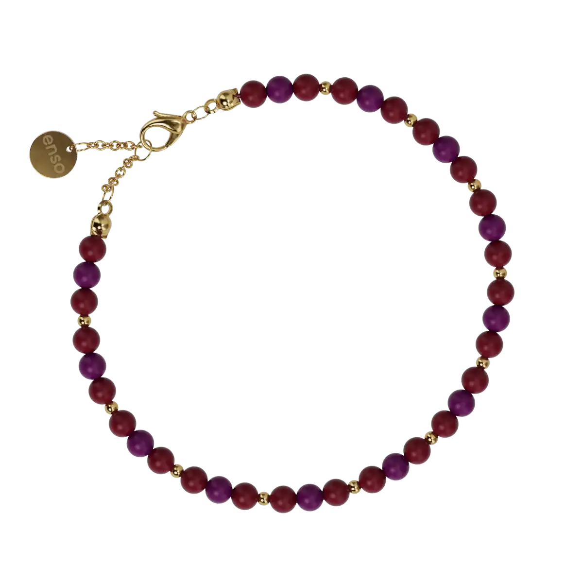 Beaded Bracelet - Plum, Burgundy & Gold