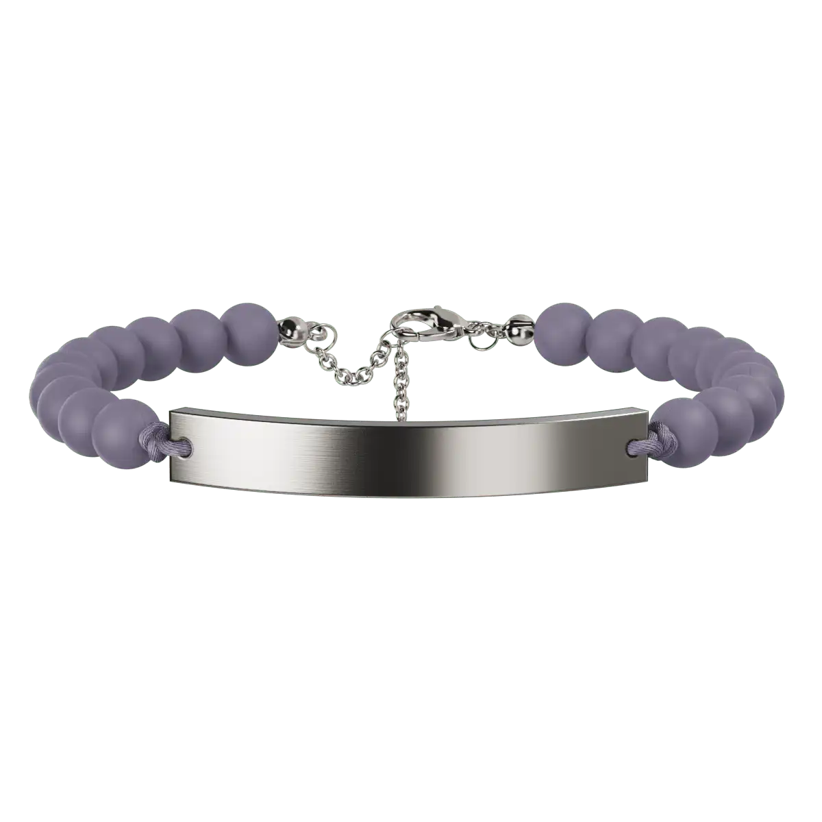 Engravable Bar Bracelet - Midnight Lavender & Silver