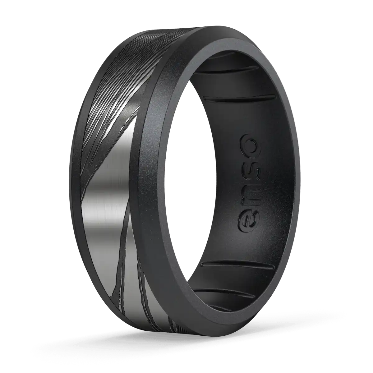Axis Hybrid Ring - Brilliant Black & Damascus