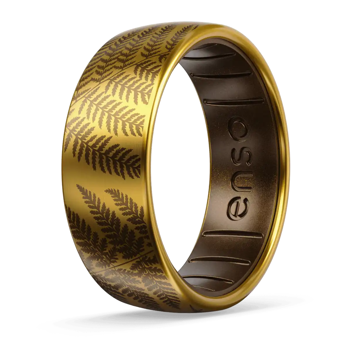 Forest Ferns Metal Hybrid Ring - 18K Gold Plated Titanium