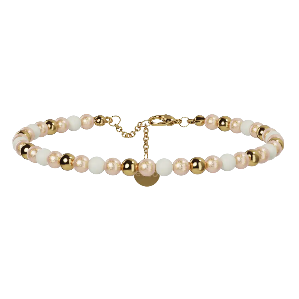 Beaded Bracelet - Golden Unicorn, Cream & Gold