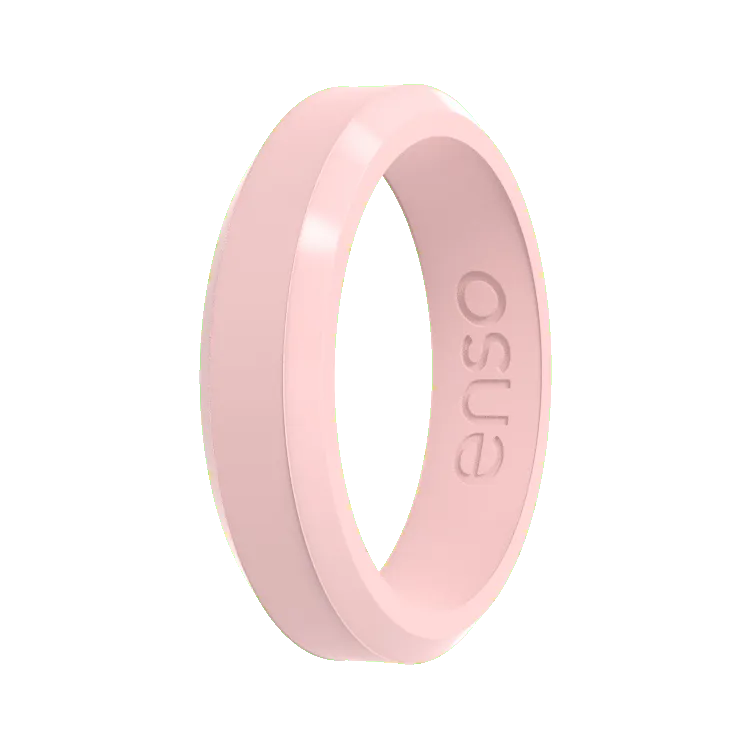 Thin Bevel Ring - Pink Sand