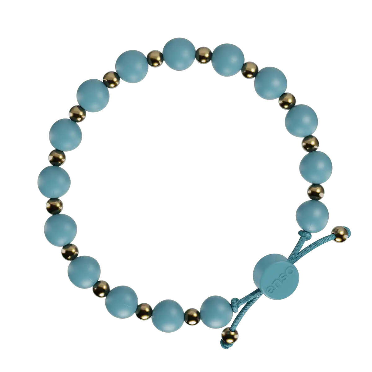 Slider Bracelet - Cyan & Gold