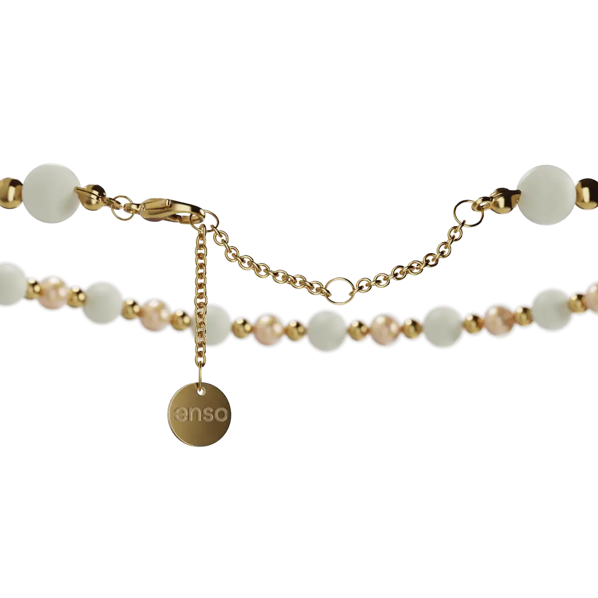 Beaded Necklace - Golden Unicorn, Cream & Gold