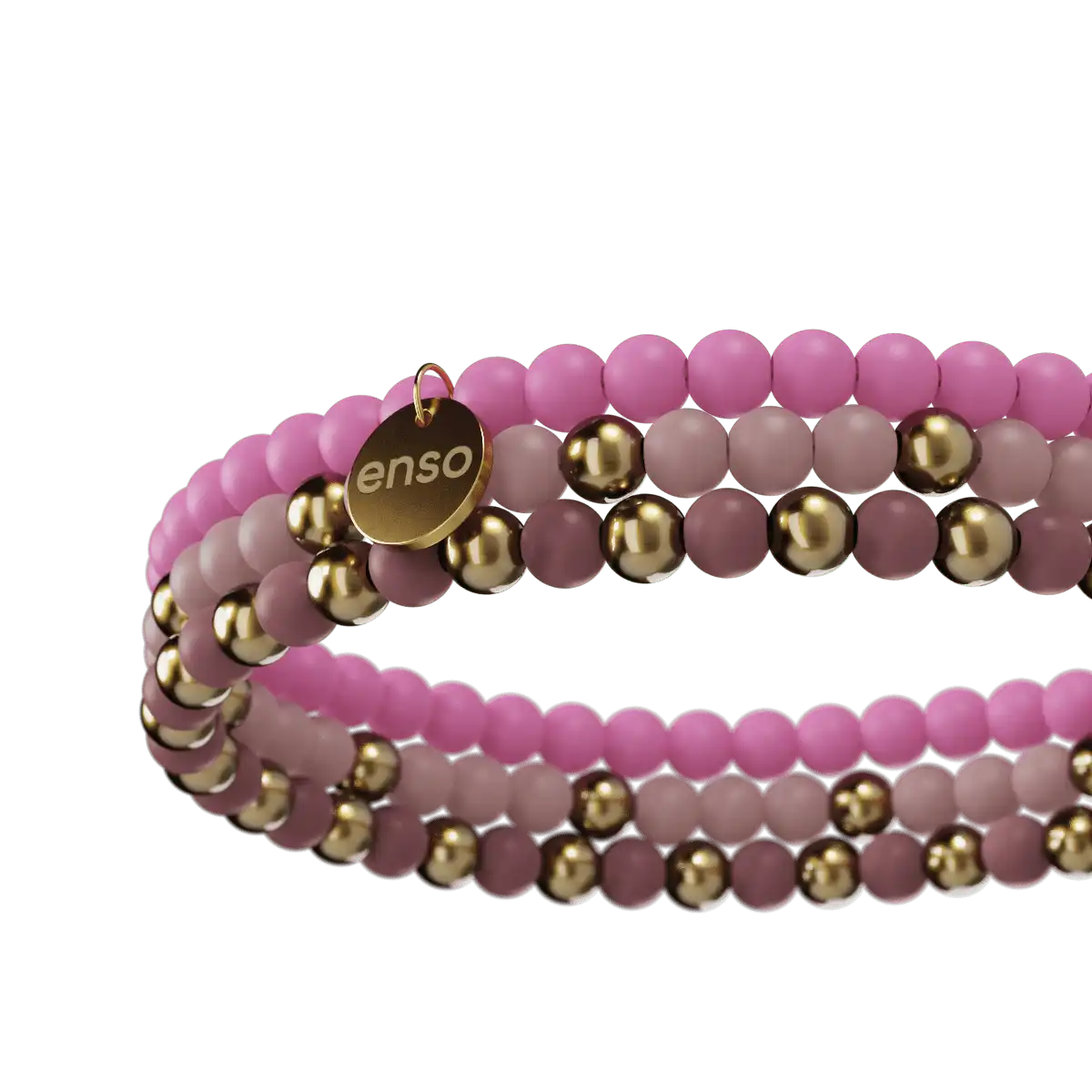 Beaded Stretch Bracelet Stack - Pink
