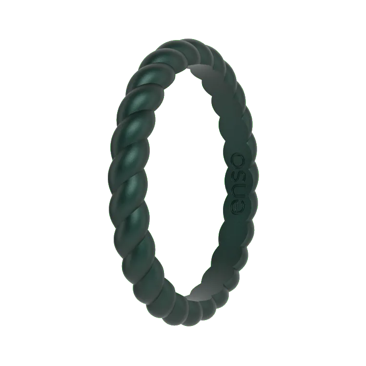 Braided Ring - Metallic Green