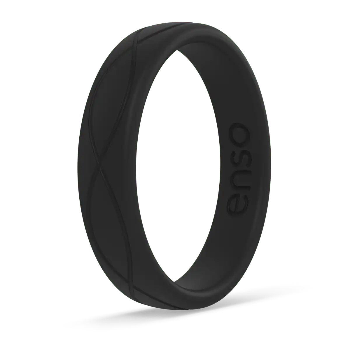 Thin Infinity Ring - Obsidian
