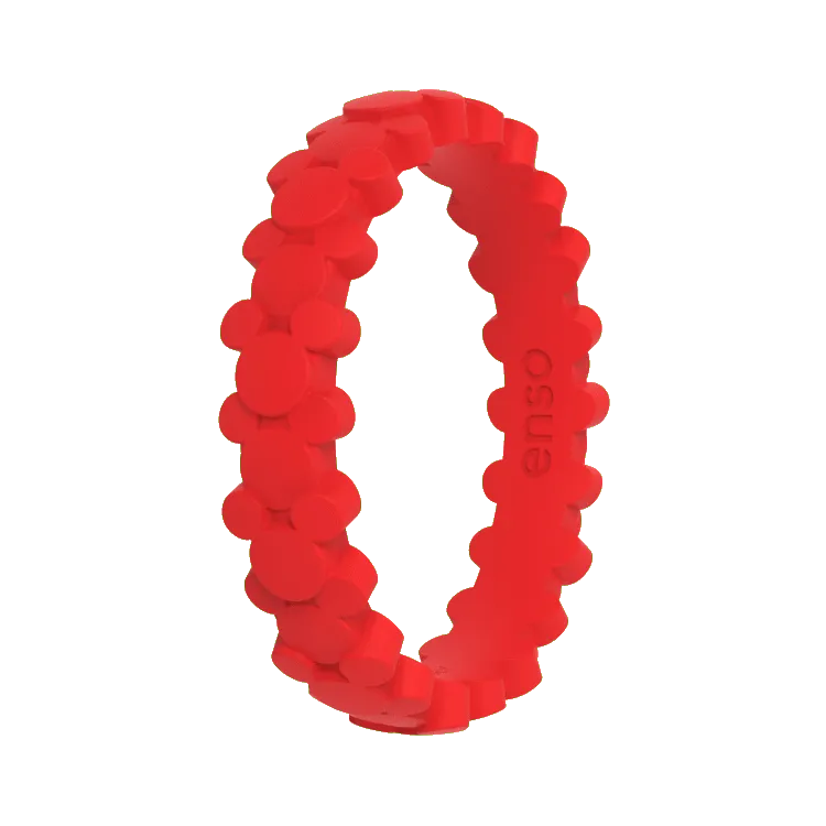 Mickey Mouse On Repeat Disney Ring - Bright Red