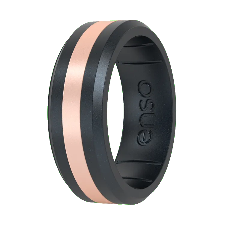 Axis Ring - Black Pearl & Rose Gold