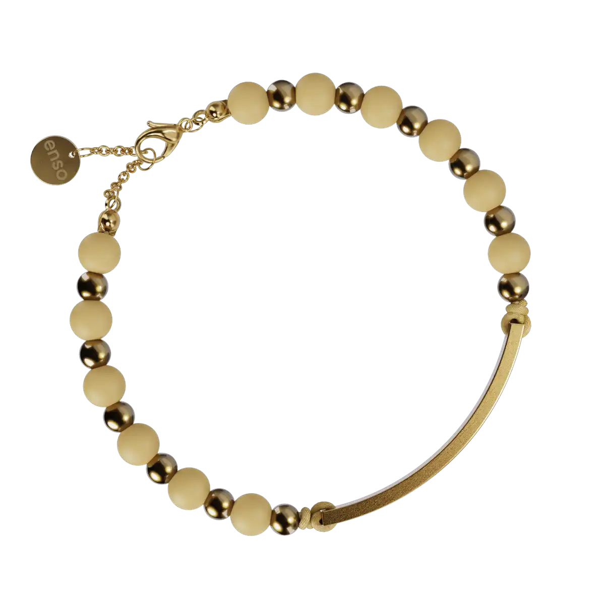 Engravable Bar Bracelet - Sandstone & Gold
