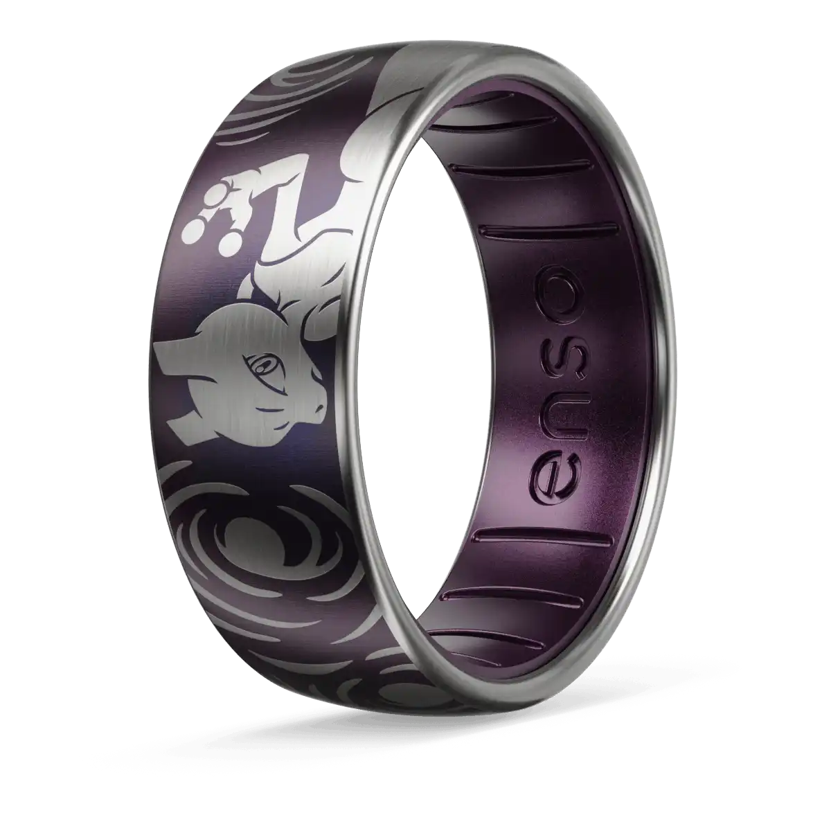 Mewtwo Pokémon Metal Hybrid Ring - Titanium
