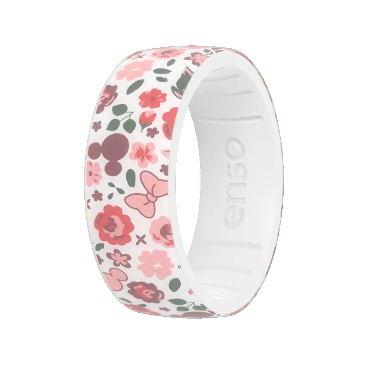 Mickey and Minnie Pink Floral Disney Ring - Pink Floral