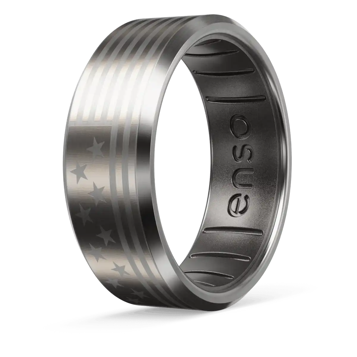 American Flag Metal Hybrid Ring - Titanium