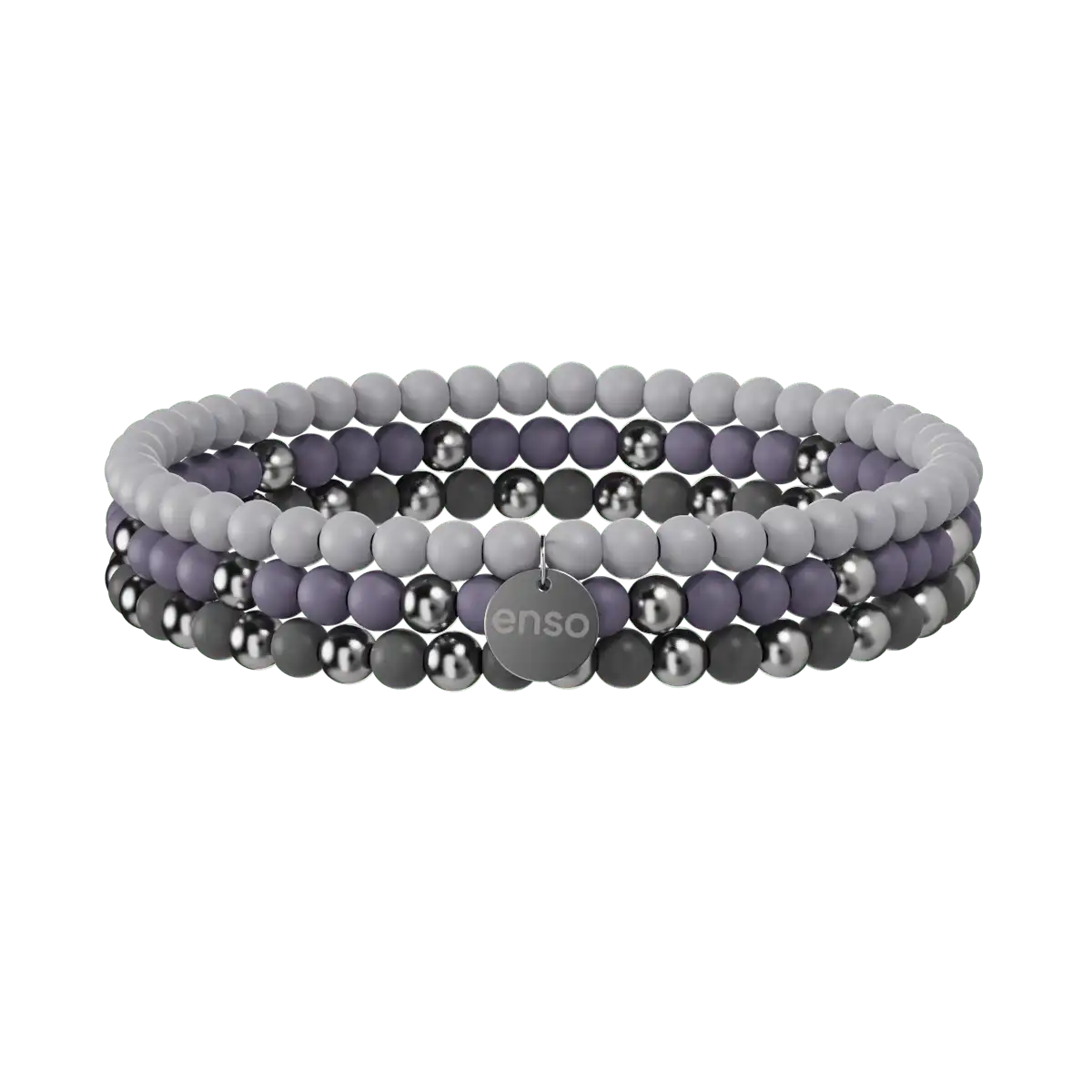 Beaded Stretch Bracelet Stack - Lavender