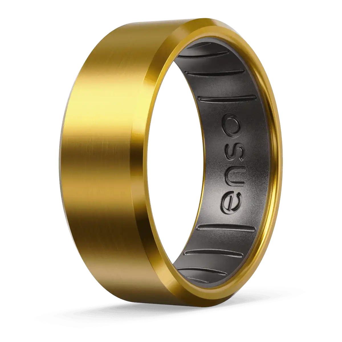 Bevel Metal Hybrid Ring - 18K Gold Plated Titanium
