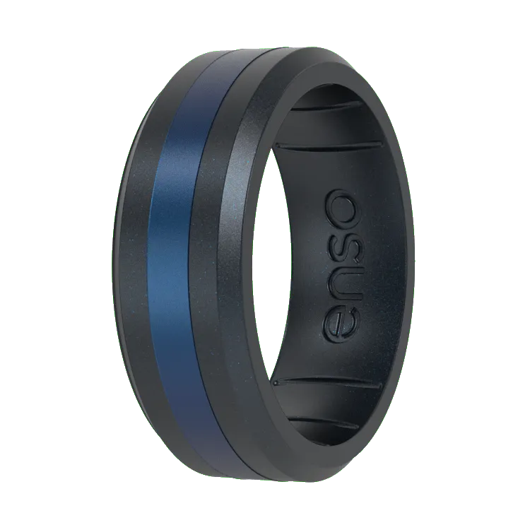 Axis Cancer Awareness Ring  - Black Pearl & Cobalt