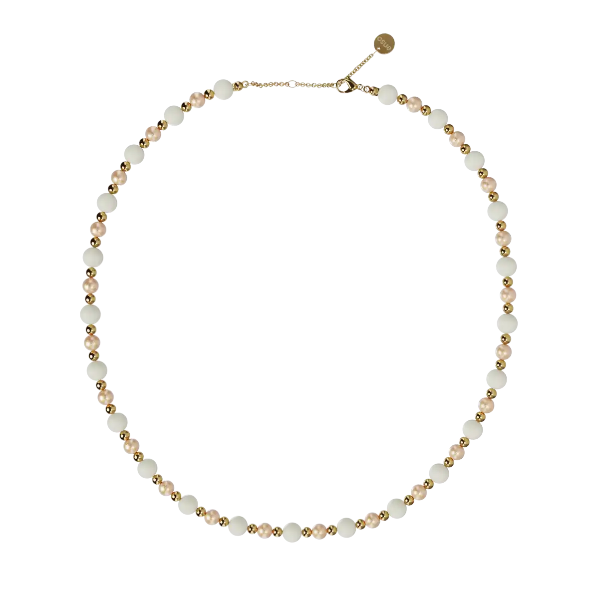 Beaded Necklace - Golden Unicorn, Cream & Gold