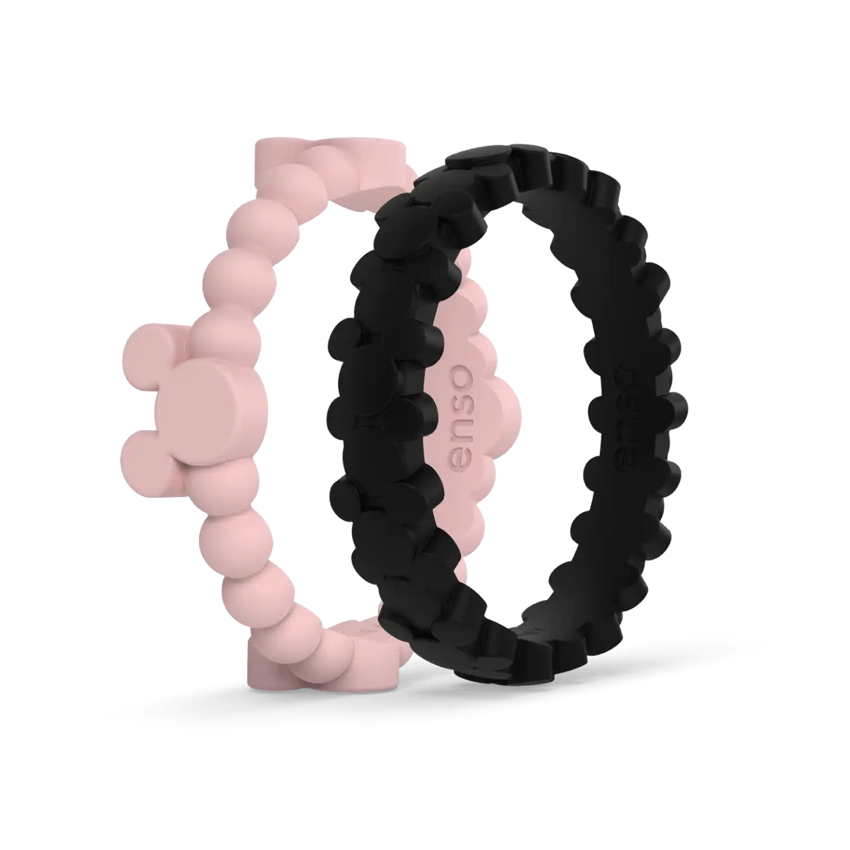 Mickey Mouse Mixed Ring 2 Pack - Blush Pink, Obsidian