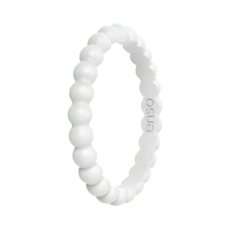 Beaded Ring - White