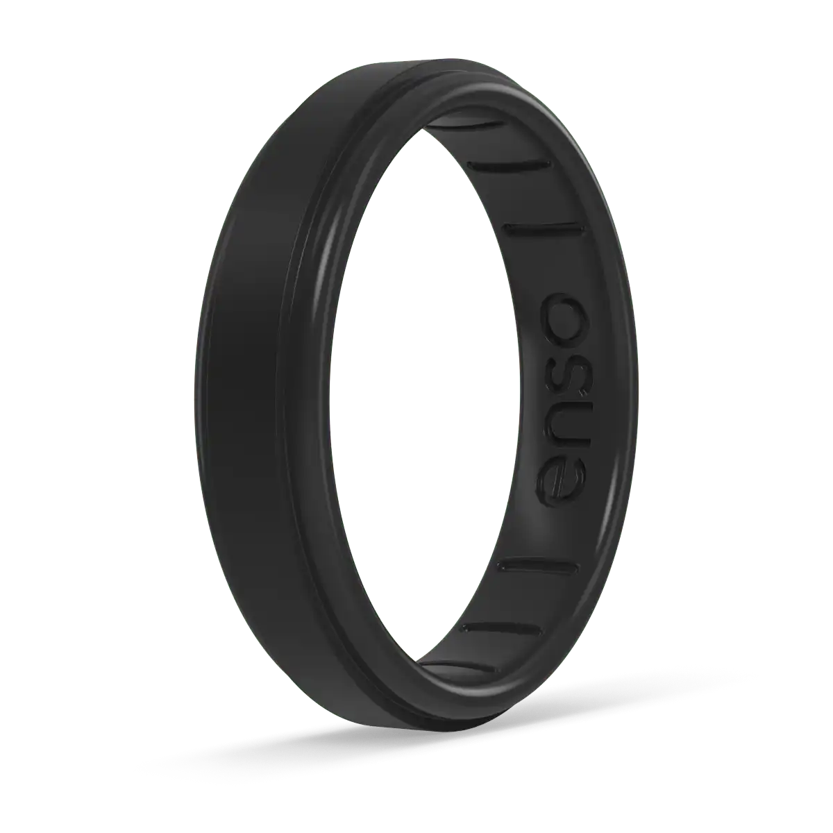 Thin Rise Ring - Obsidian