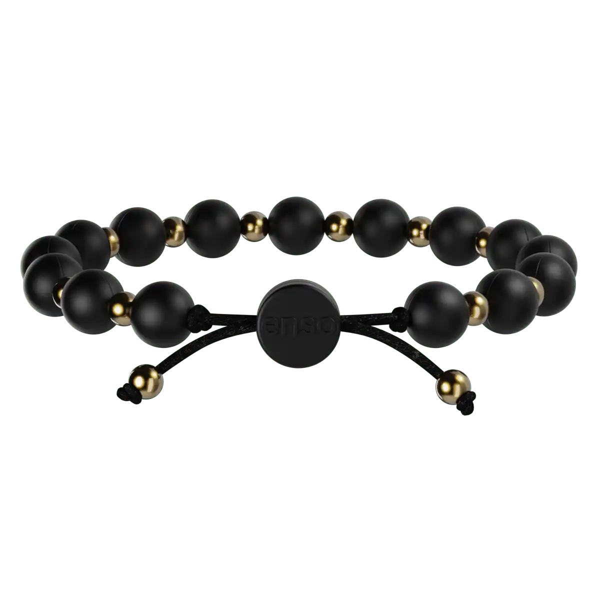 Slider Bracelet - Obsidian & Gold