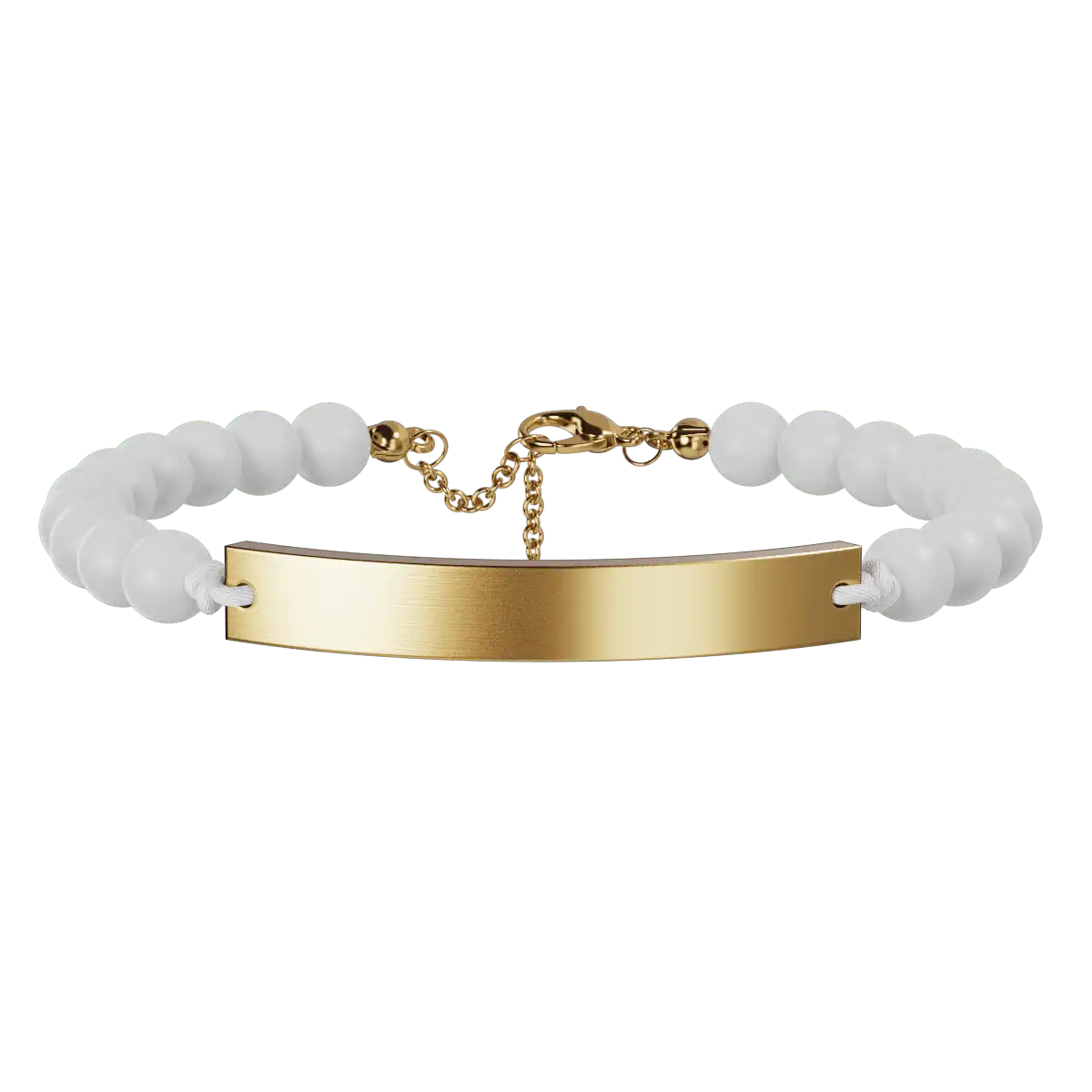 Engravable Bar Bracelet - White & Gold