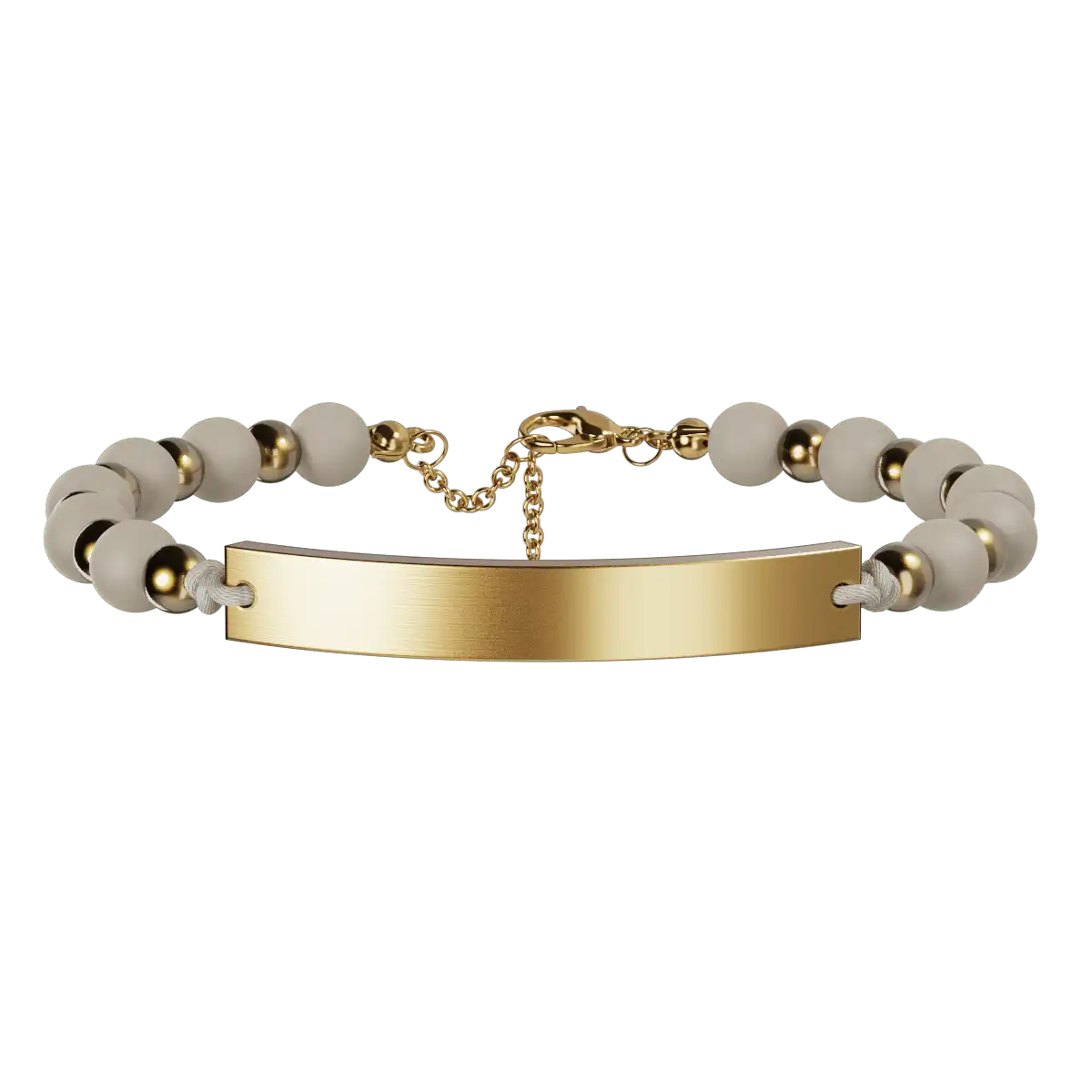 Engravable Bar Bracelet - Ivory & Gold