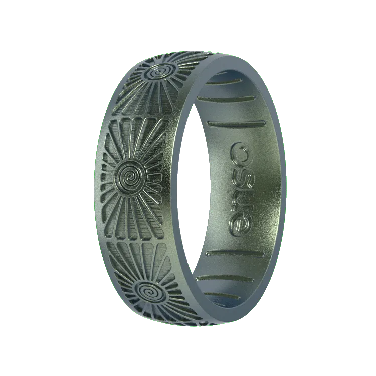Sunburst Spiral Ring - Volcanic Ash