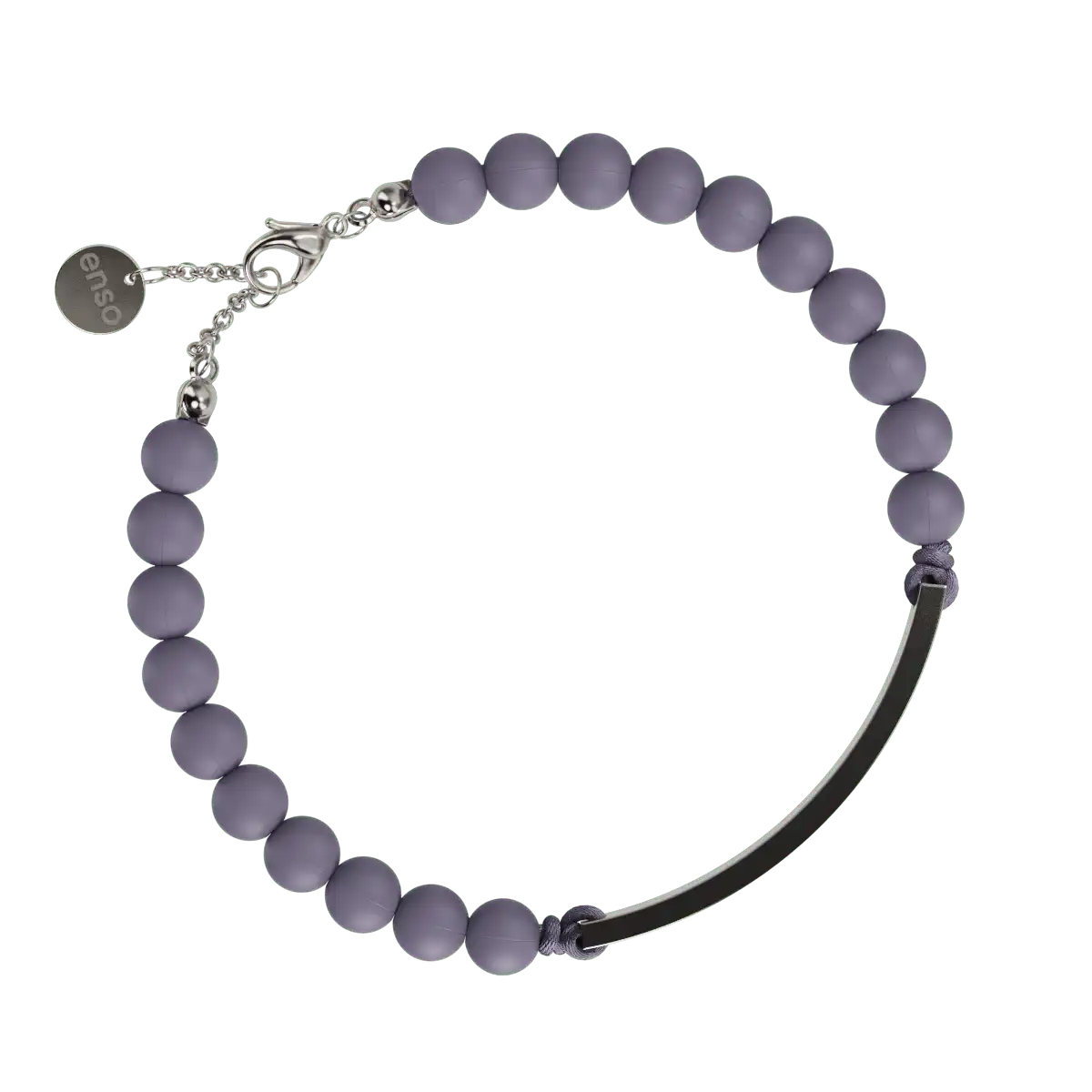 Engravable Bar Bracelet - Midnight Lavender & Silver