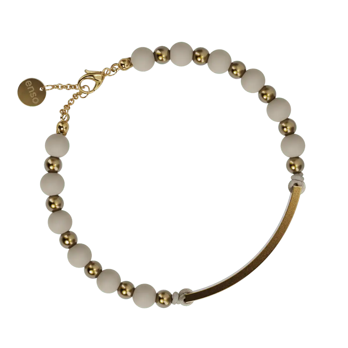 Engravable Bar Bracelet - Ivory & Gold