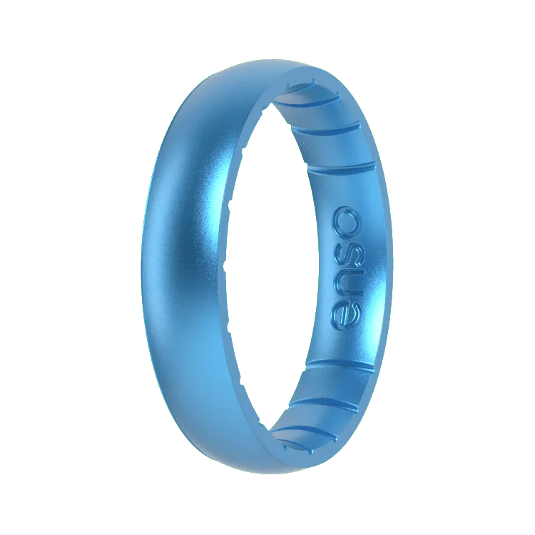 Thin Birthstone Ring - Blue Topaz