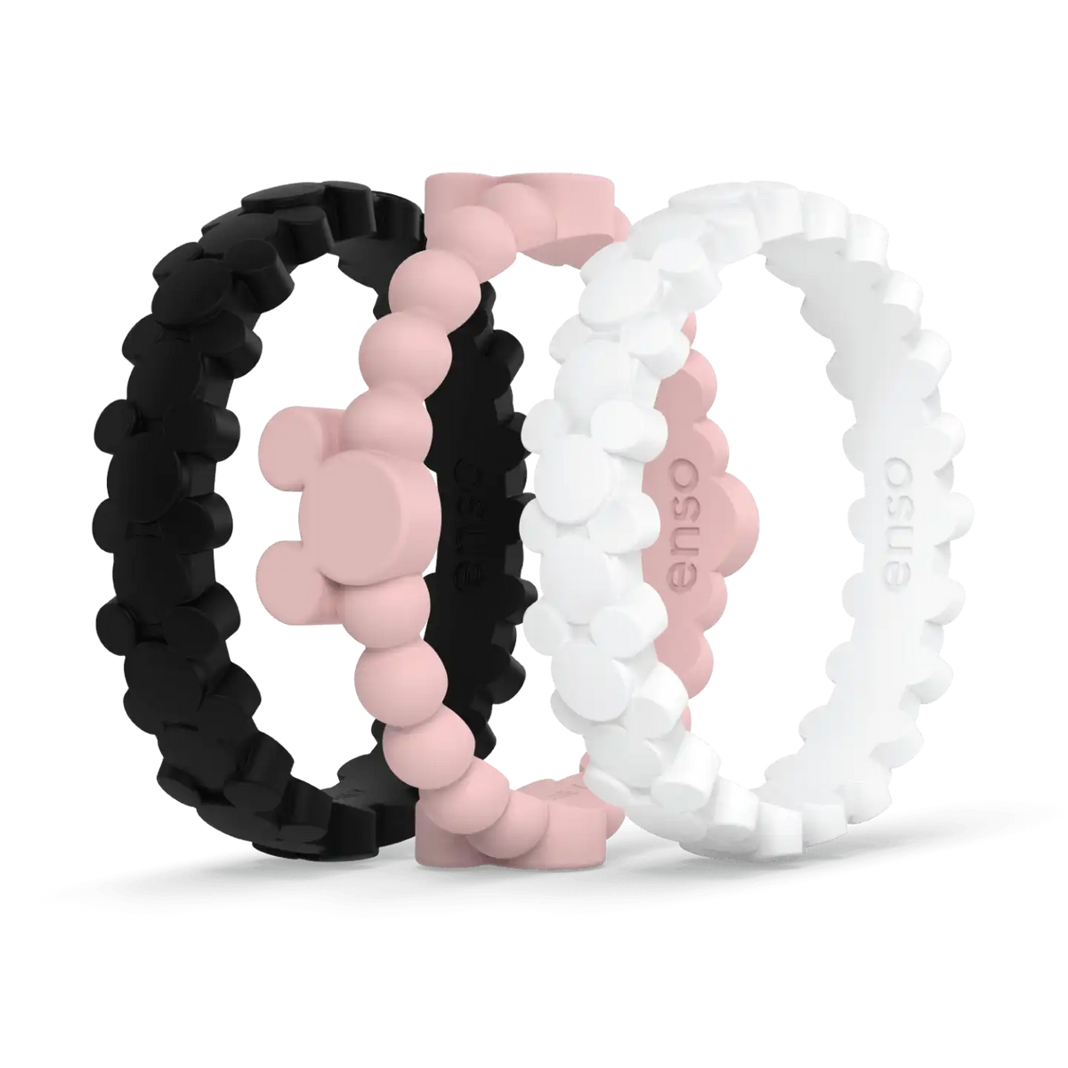 Mickey Mouse Mixed Ring 3 Pack - Obsidian, Blush Pink, White