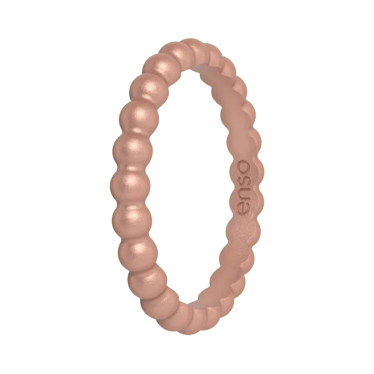 Beaded Ring - Metallic Rose Gold