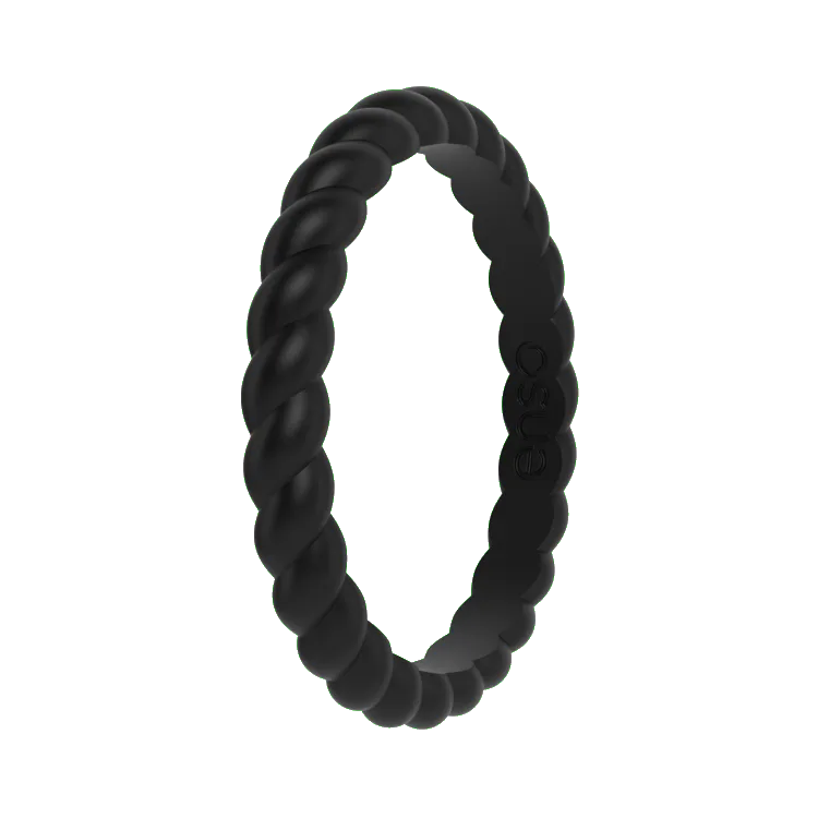 Braided Ring - Obsidian