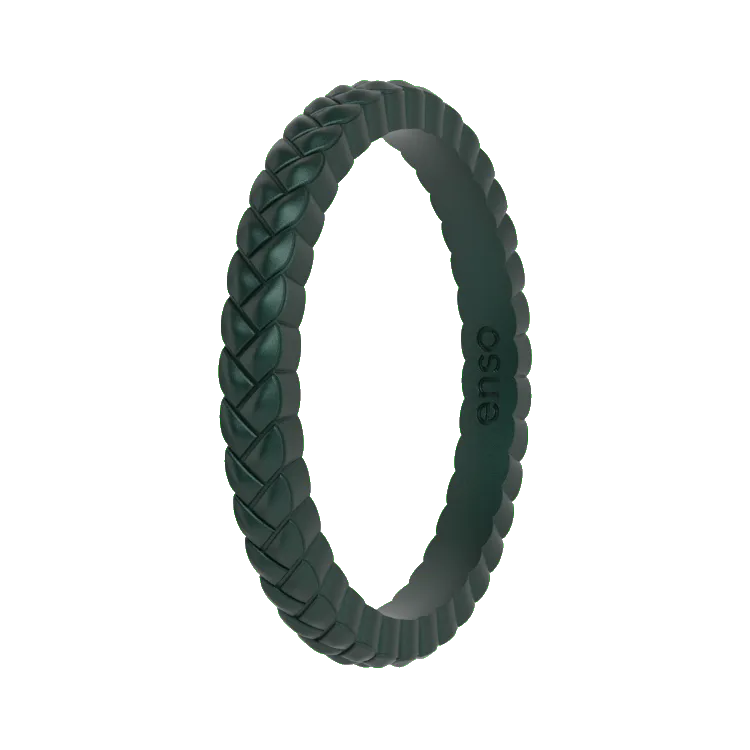 Weave Ring - Metallic Green